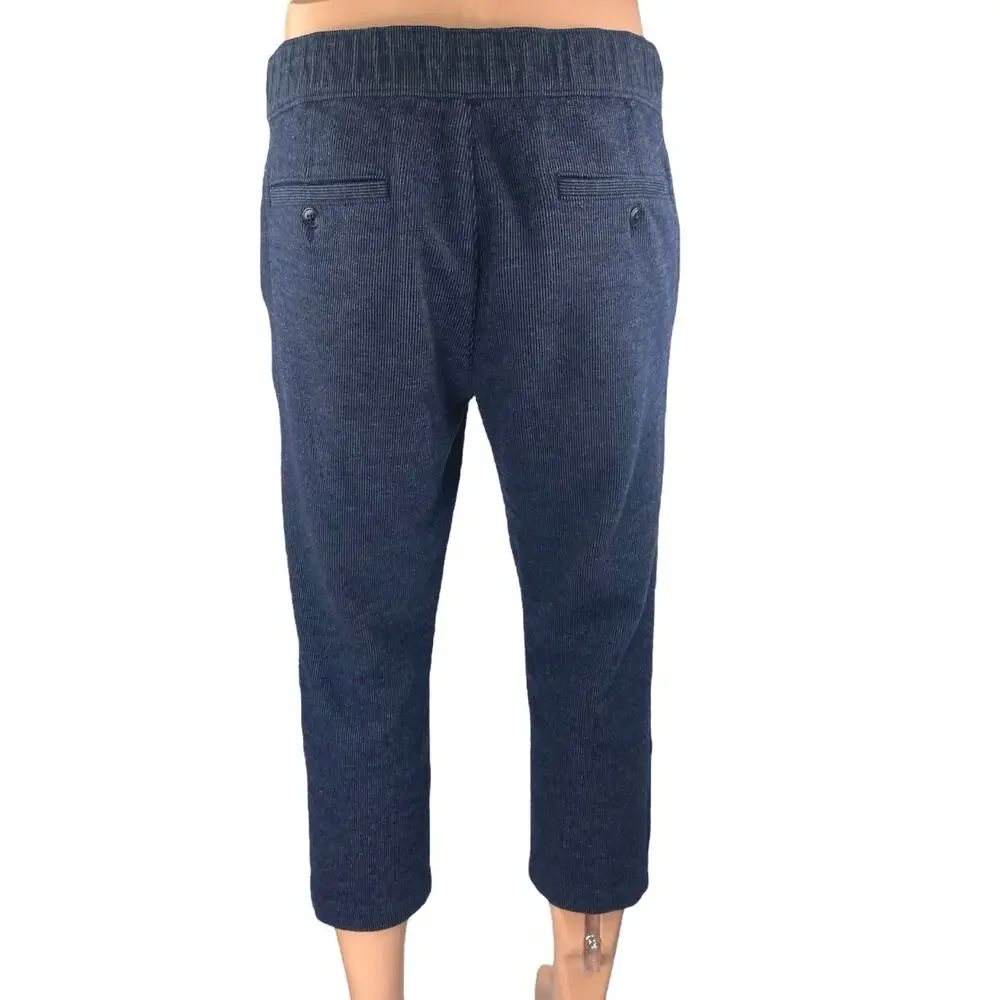 Tommy Hilfiger Men's Blue Corduroy Tapered Slim Fit Cropped Sweat Pants Size 32
